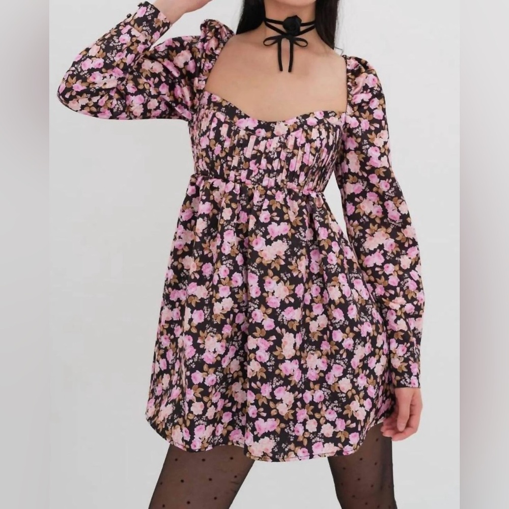 For Love And Lemons Kate Long Sleeve Mini Dress New With Tags